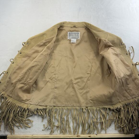 BB Dakota Camel Fringe Leather Jacket - Picture 13 of 14